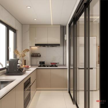 129平奶油风厨房