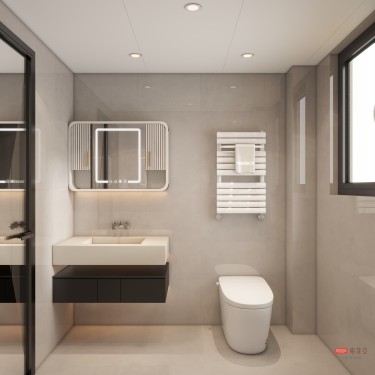 129平奶油风卫生间