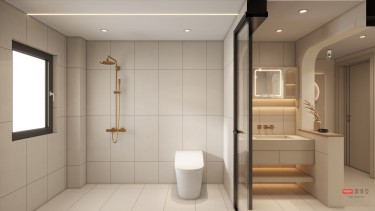 129平奶油风卫生间