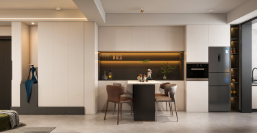 113平现代极简客厅