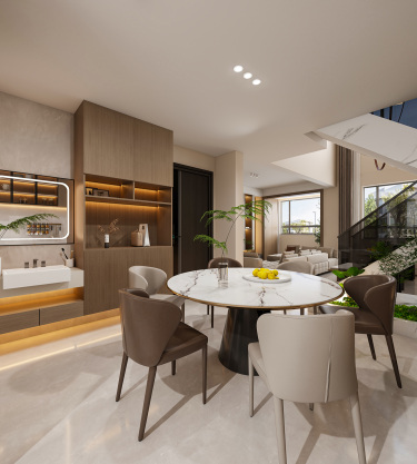 136平现代轻奢客厅