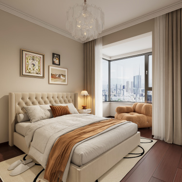 147平奶油风卧室