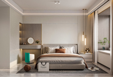 135平现代轻奢卧室