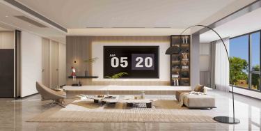 200平现代极简客厅