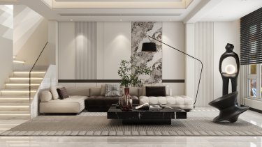 217平现代轻奢客厅