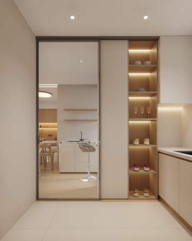 92平现代简约厨房