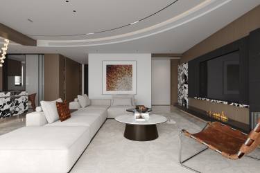 215平现代极简客厅