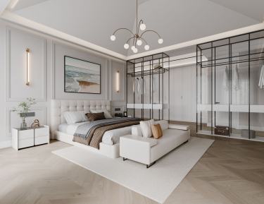 800平现代轻奢卧室