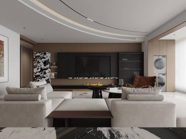 215平现代极简客厅