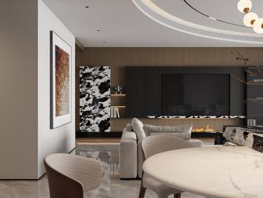 215平现代极简客厅