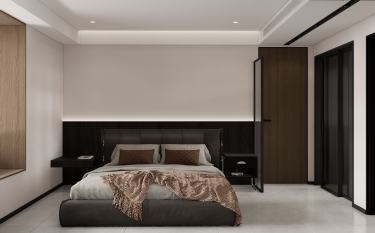120平现代极简卧室