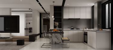 120平现代极简餐厅