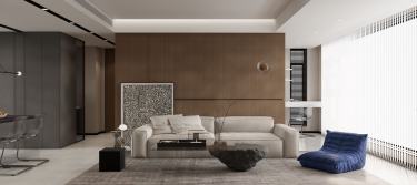 120平现代极简客厅