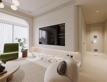 180平奶油风客厅