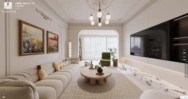 180平奶油风客厅