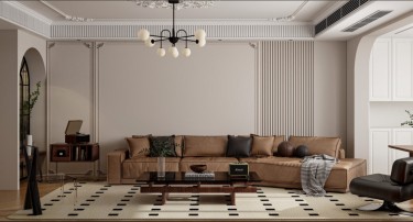 120平美拉德复古风客厅