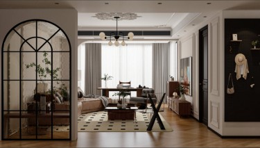 120平美拉德复古风客厅