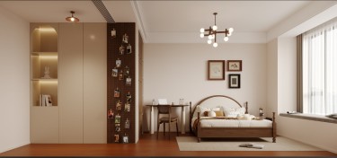 120平美拉德复古风卧室