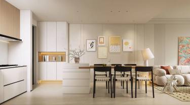 73平奶油风客厅