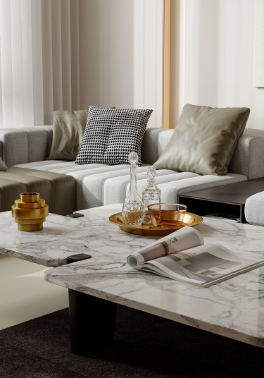 89平2室现代轻奢客厅