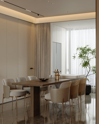 89平2室现代轻奢餐厅
