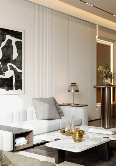 89平2室现代轻奢客厅