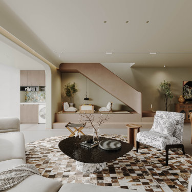 130平侘寂风客厅