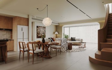 130平侘寂风客厅