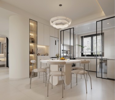 90平奶油风餐厅