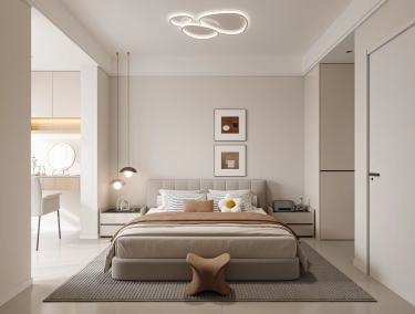 120平奶油风卧室