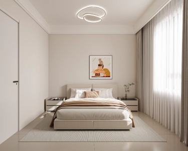 120平奶油风卧室