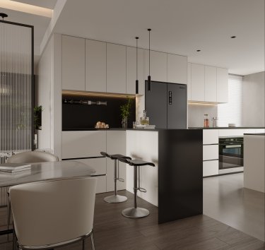 133平4室现代极简客厅