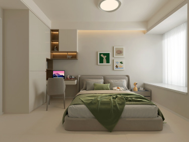 120平现代极简卧室