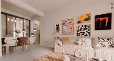 95平2室奶油风客厅