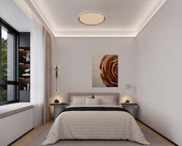 140平3室现代极简卧室