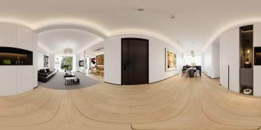 140平3室现代极简客厅