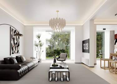 140平3室现代极简客厅