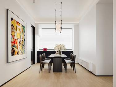 140平3室现代极简餐厅