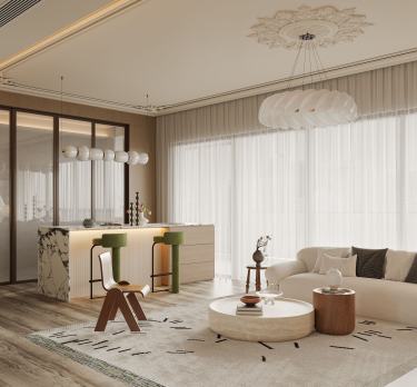 166平奶油风客厅