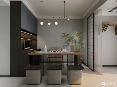 135平现代极简书房