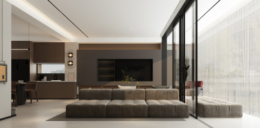 350平现代极简客厅