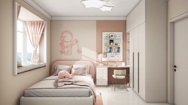 132平奶油风卧室