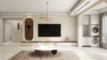 132平奶油风客厅