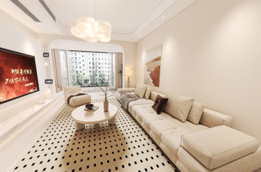 124平奶油风客厅