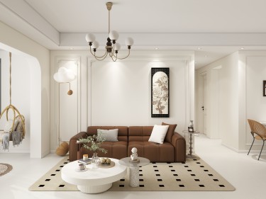 116平奶油风客厅