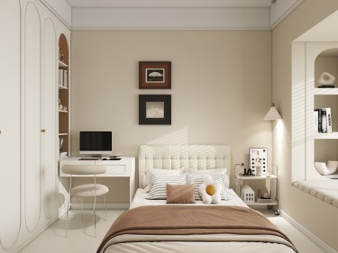 116平奶油风卧室