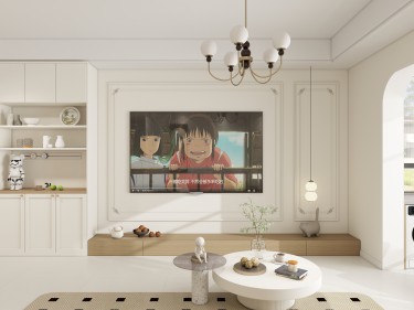 116平奶油风客厅