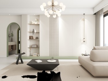 170平奶油风客厅