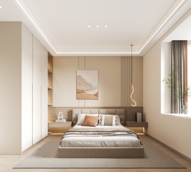 100平现代极简卧室