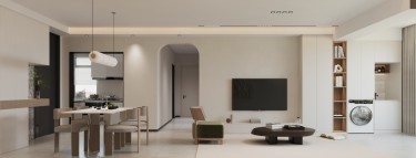 87平奶油风客厅